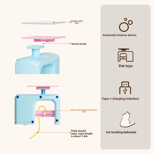 Electric Hanging Door Cat Toy with Teasing Stick