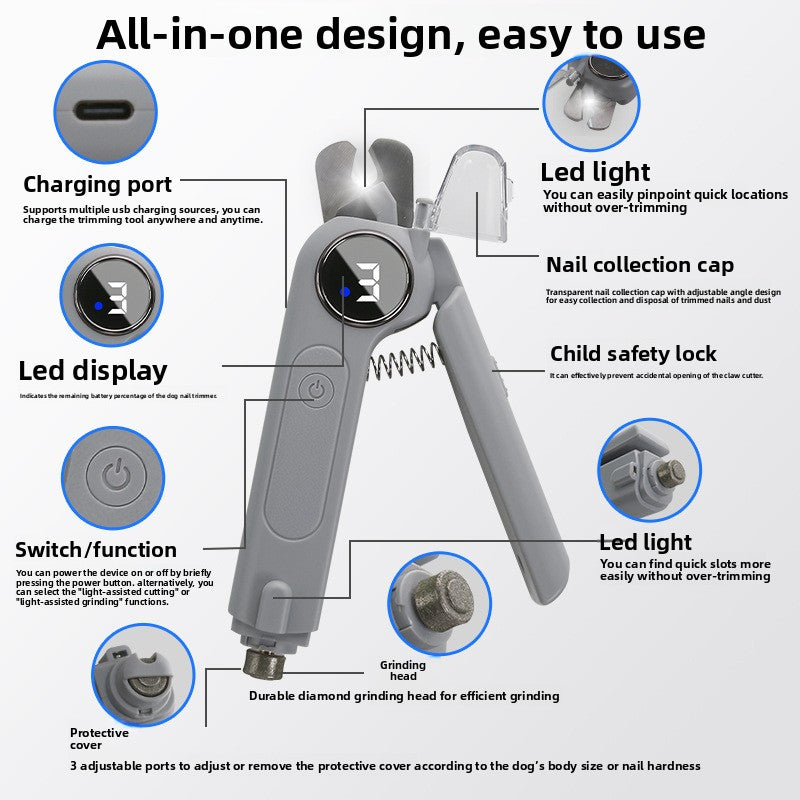 Electric Pet Nail Grinder Trimmer