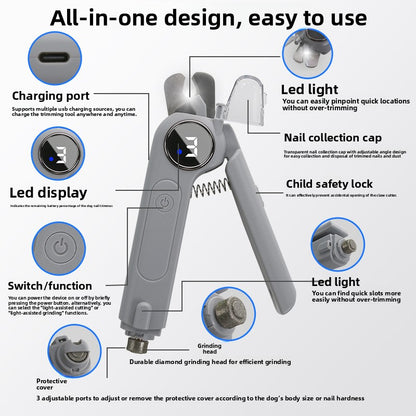 Electric Pet Nail Grinder Trimmer